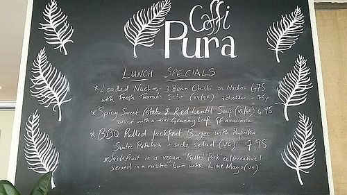 specials board at Caffi Pura in Tenby