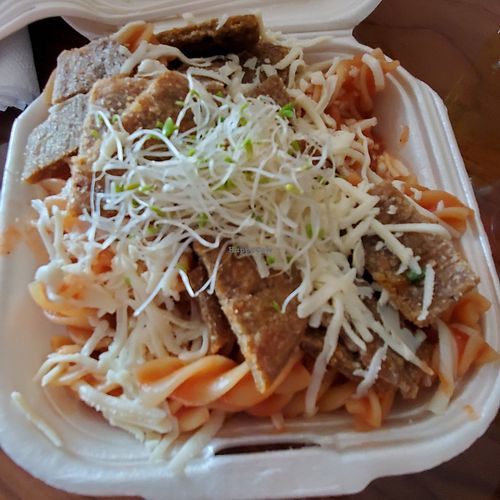 Pasta at Akarma Vegan in Mexico City