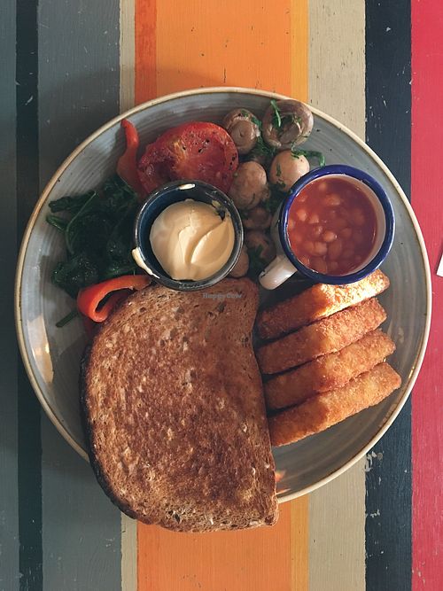 Vegan breakfast - they were out of sausages at Lounges - Nautico Lounge in Weymouth