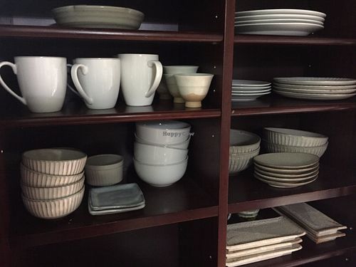 Veg only kitchen and utensils at Maneki Machiya in Kyoto