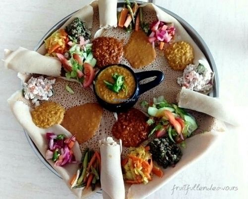Vegan platter for 3. at Injera House  in Mirrabooka