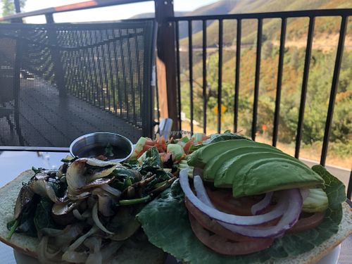 Mushroom sando minus the cheese.   at Priest Station Cafe in Big Oak Flat