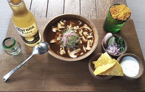 Shitake and white homini Pozole at La Pacha Mama in Ubud