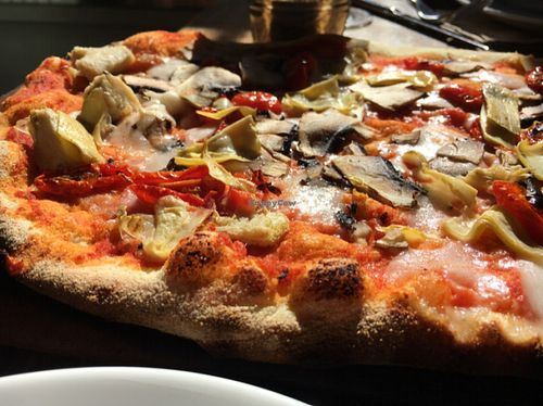 vegan pizza with Mozzarisella cheese  at Zizzi in Newcastle Upon Tyne