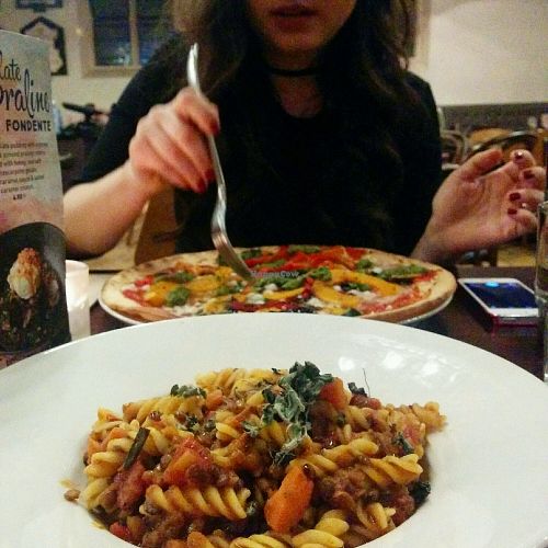 New gluten free lentil ragu and vegan Zucca pizza. at Zizzi in Cheltenham