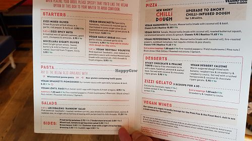 Menu at Zizzi in Esher