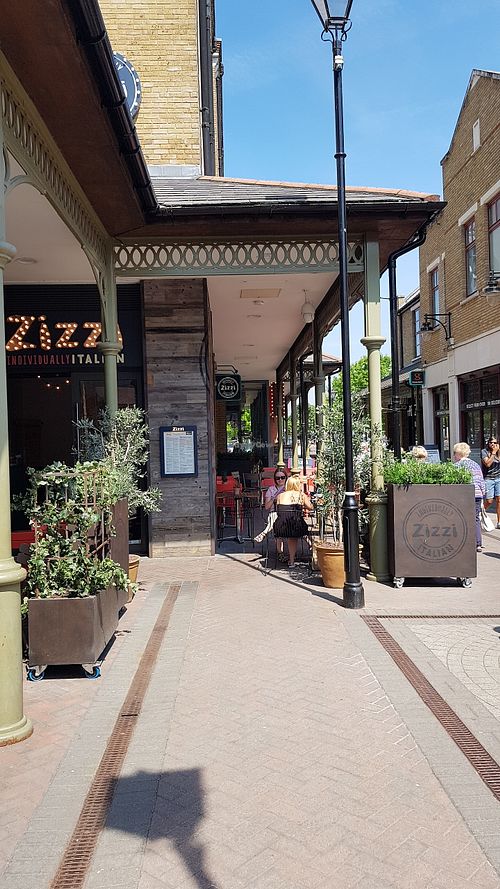 Outside in summer at Zizzi in Esher