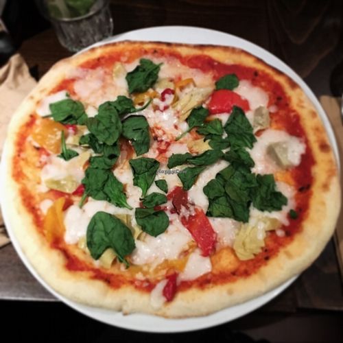 Pizza with creamy melty cheese!  at Zizzi in Farnham