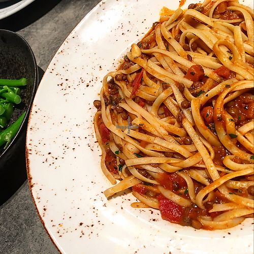 vegan ragu at Zizzi - Canary Wharf in East London