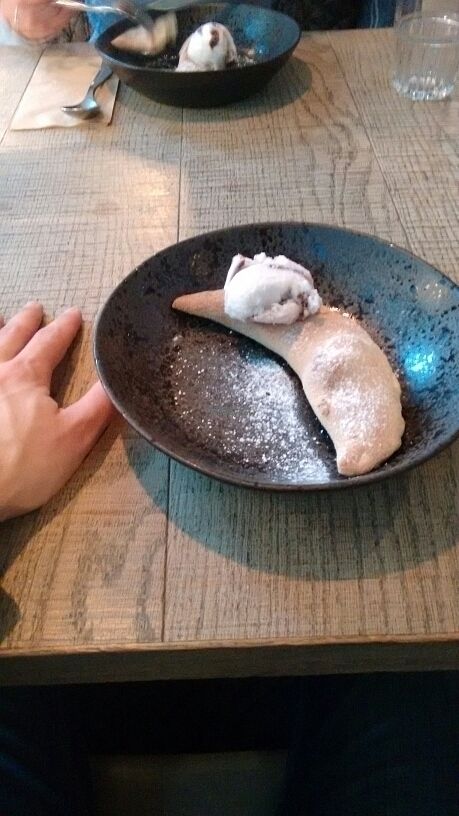 vegan dessert calzone  at Zizzi - St Giles in West London