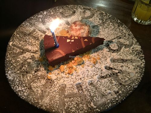 vegan dessert. delicious!! (sons birthday) at Zizzi - Trafford Centre in Manchester