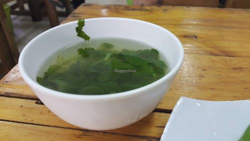 Complimentary soup at A Di Da Phat in Ho Chi Minh City