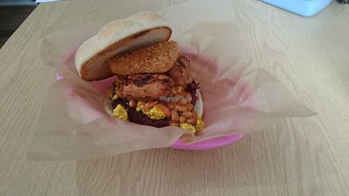 Vegan Breakfast burger at The Burger Garden in Sheffield