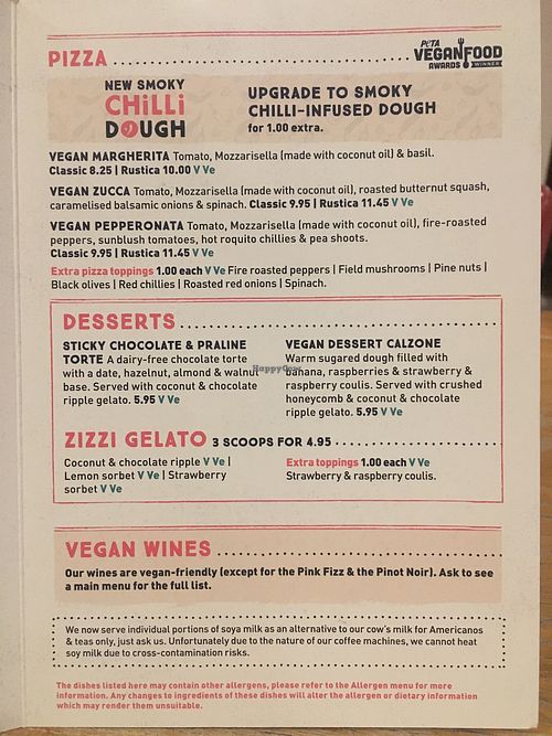 Pizza, desserts, wines at Zizzi in Watford
