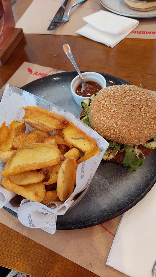 Vegan burger at America - Paulista in Sao Paulo