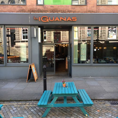 outside  at Las Iguanas  in Leeds