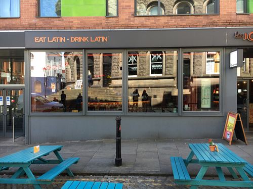 outside  at Las Iguanas  in Leeds