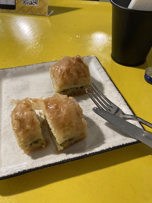 Pistachio Baklava at Yasam Vegan Kafe in Izmir