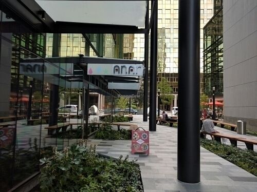 It's in the courtyard. at Anar in Seattle