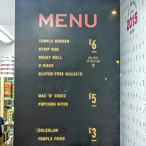 Temple of Hackney menu at Temple of Seitan - Hackney in East London