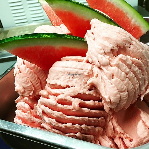 Watermelon vegan ice cream at Pohorska Kavarna Paradice in Maribor