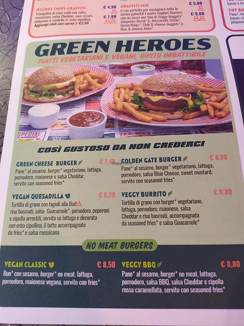 Menù 📃 at America Graffiti in Pordenone