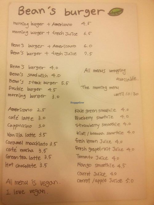 Current Menu (12.01.217) at Kong's Burger - Jungangdong in Busan