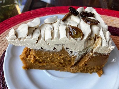 Pumpkin pie at Cinnamon Veggie in Cuernavaca