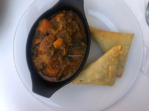 sweet potato curry and soy wraps at Skuhna in Ljubljana