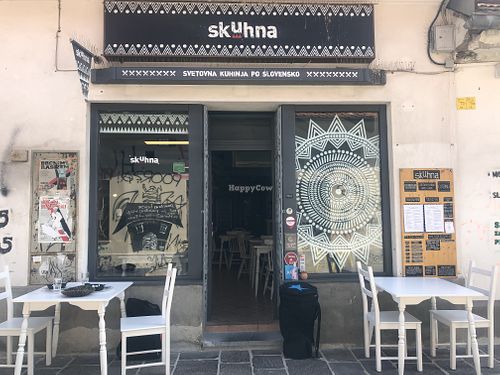 restaurant front at Skuhna in Ljubljana