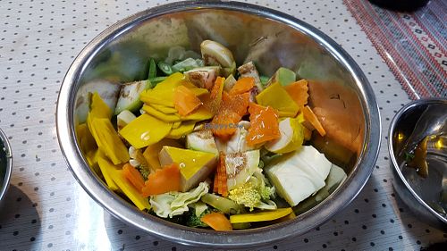 Curry preparation at Thai Muang Vegetarian Cooking Class in Chiang Mai