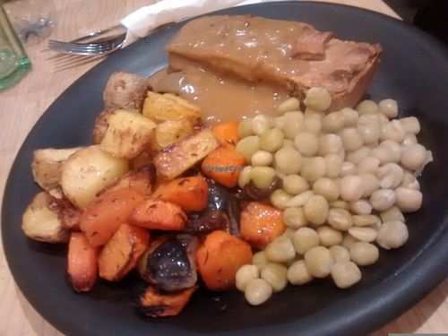 Sunday 'roast' and veg at Soy Division in Glasgow