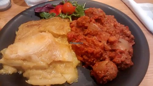'meatballs' and cheesy potato gratin at Soy Division in Glasgow