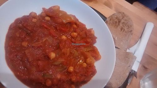 Chickpea and pepper curry at Soy Division in Glasgow