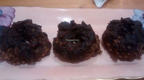 Raw donuts with espresso topping at Soy Division in Glasgow