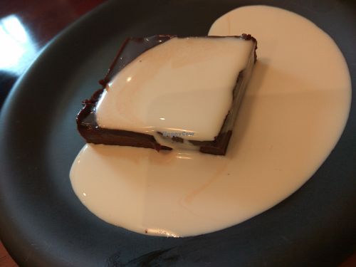 Orange flavoured chocolate fudgie wudgie & soya cream. Mmmm! at Soy Division in Glasgow