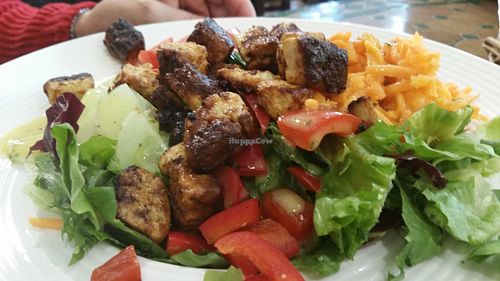 The delicious "like-meat" salad at Refugio in Unna
