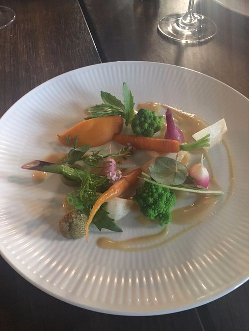 Carrots, and carrot puree and other veggies.  at Formel B in Frederiksberg
