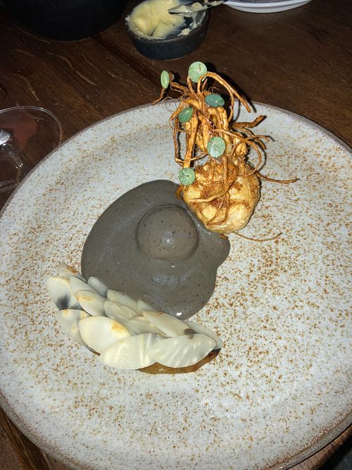 Celeriac with sauce at Formel B in Frederiksberg