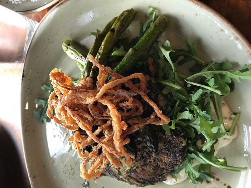 Sweet potato quinoa cake at Pelican Pub & Brewery in Pacific City