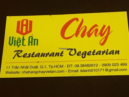 business card at Viet An in Ho Chi Minh City