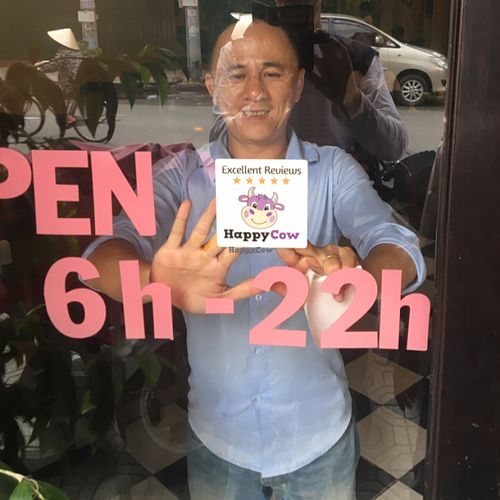Happy Cow sticker at Viet An in Ho Chi Minh City