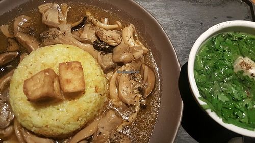 curried rice with sautéed mushrooms at The Fig Lounge & Coffee in Ho Chi Minh City