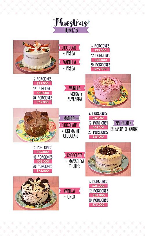 Frambuesa Menu (2/5) at Frambuesa Pastelería Vegan in Bogota