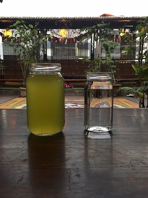 Mint lemonade on the rooftop at Jatra Biroti in Dhaka