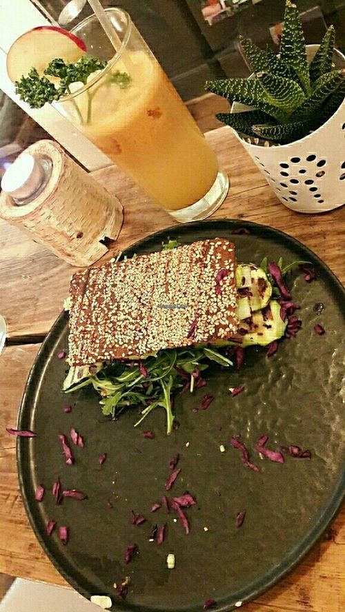 Vegan sandwich & smoothie  at Hope Organic in Copenhagen