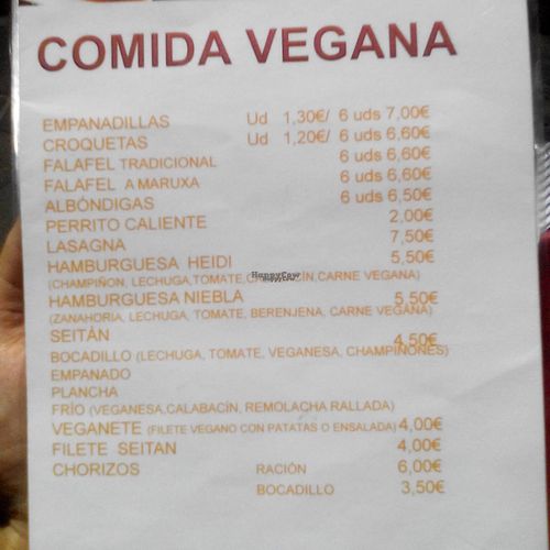 Menu at La Pascuala in Madrid