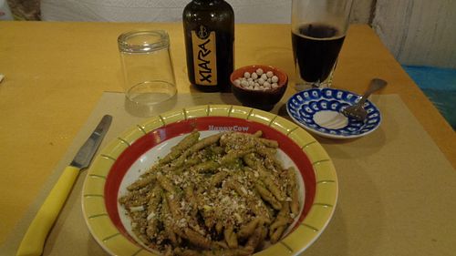 Ancient Sicilian grain pasta with craft beer. at Zenzero in Siracusa