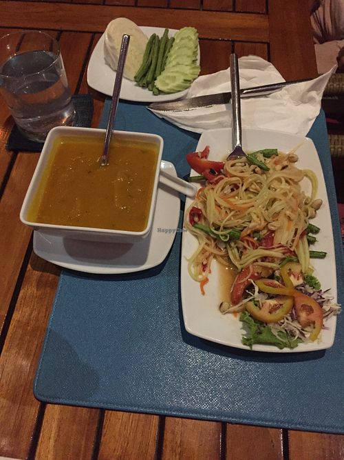 Soup and Salad at Supernatural Restaurant at Friendship Beach in Phuket