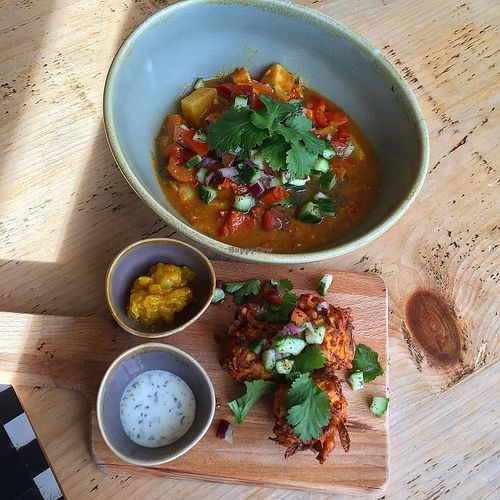 spud curry and pakora at The Pod in Coventry